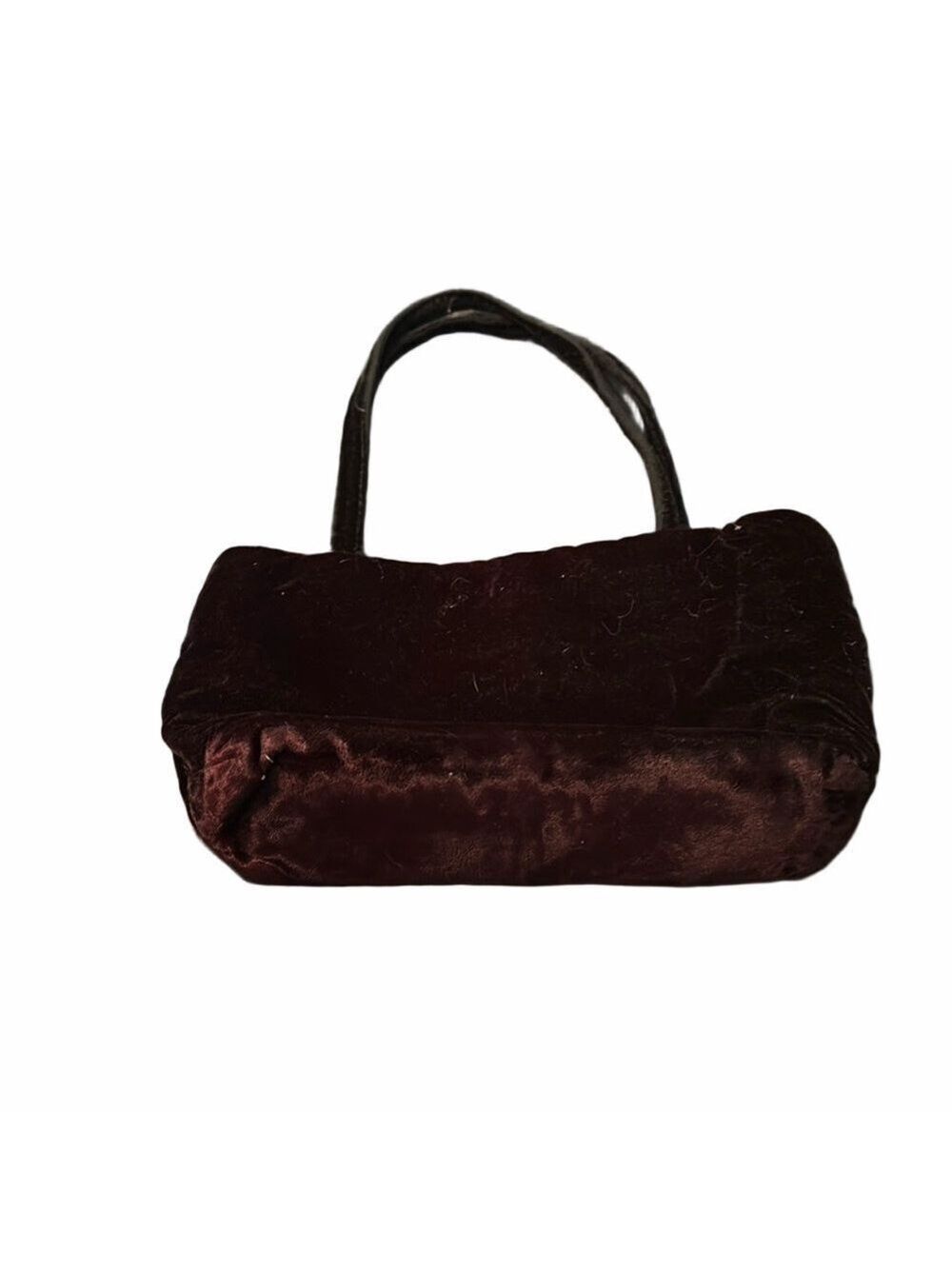 Velvet Handbag Black Purple